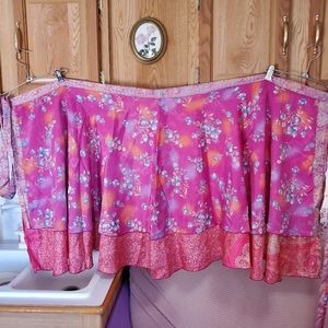 Earthbound upcycled floral sari wrap skirt